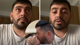 La mujer de Diego Maradona Jr también se grabó besando a su hijo.