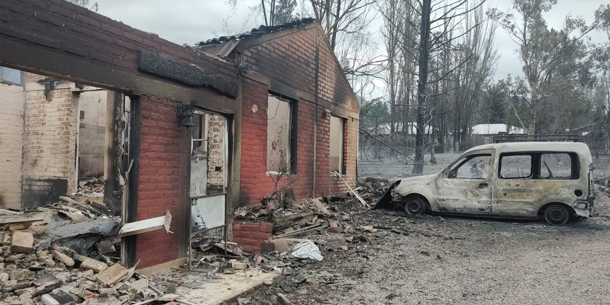 Los incendios en la zona de Cacheuta y Colonia Suiza en Luján, consumieron varias casas y cabañas.