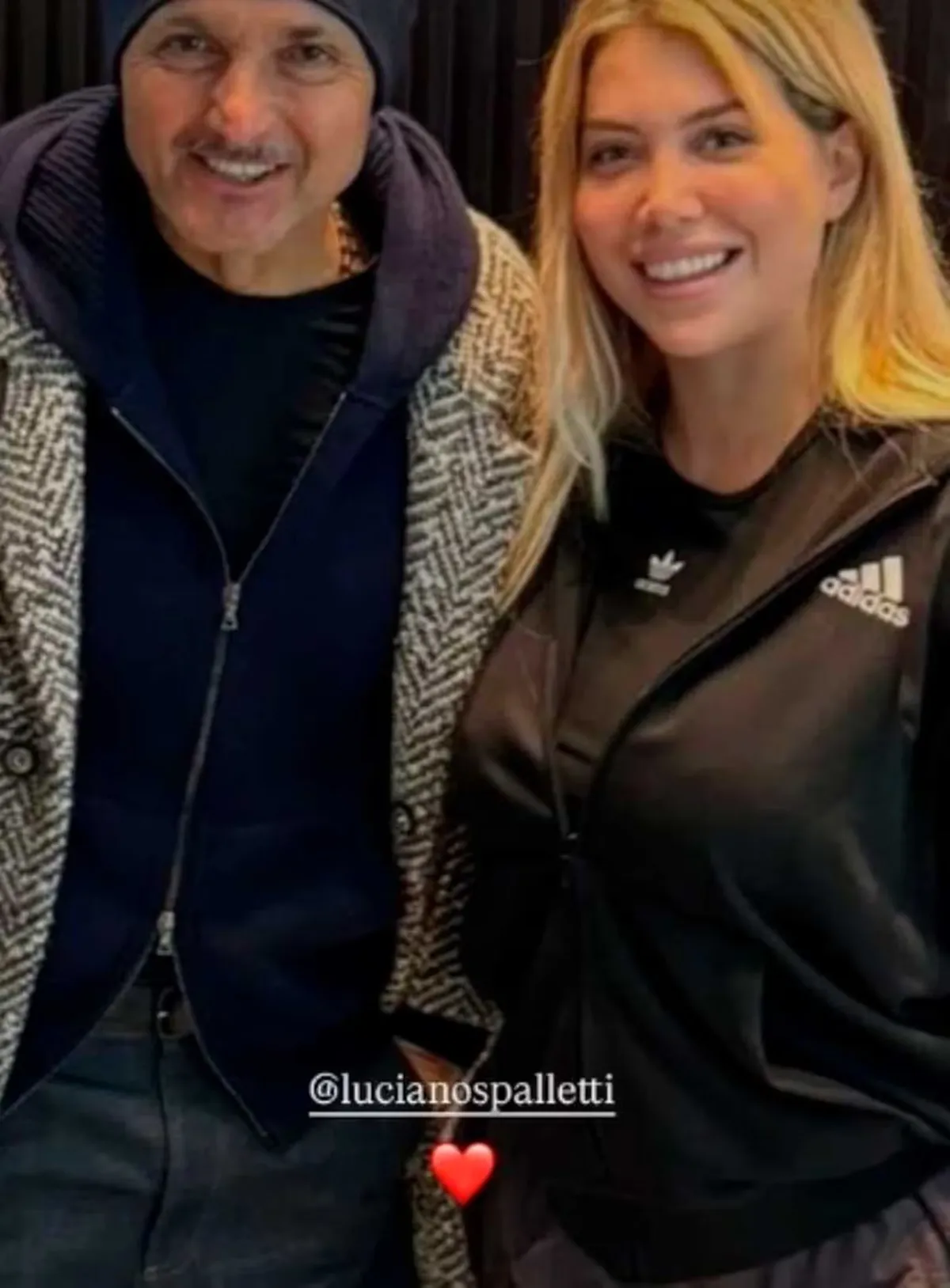 Wanda Nara con el ex DT de Mauro Icardi. Wanda Nara con el ex DT de Mauro Icardi.