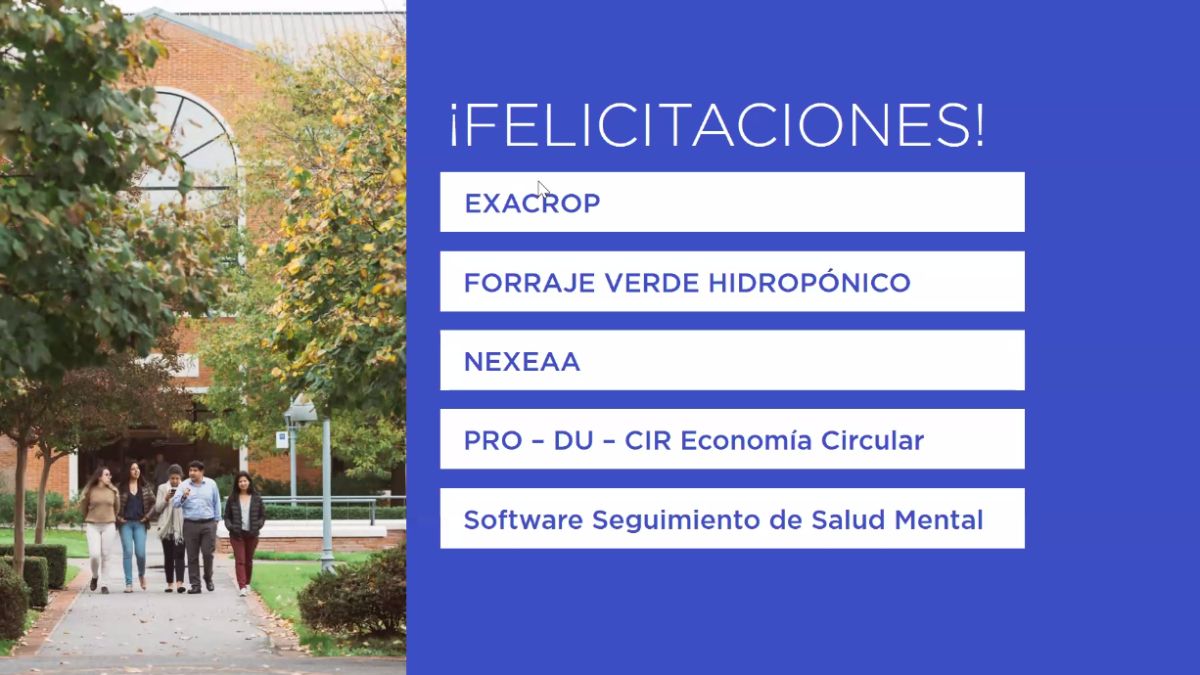 Placa con el nombre de los cinco concursantes ganadores de la etapa regional -Zona Cuyo- del concurso Naves.