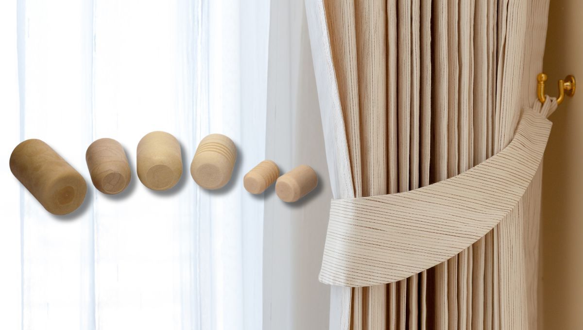 Usando corchos de plástico y un poco de hilo, crea hermosos sujeta cortinas