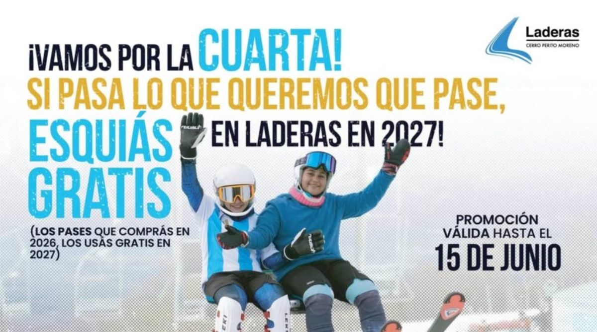 Si Argentina sale campeón, en Cerro Perito Moreno prometen esquí gratis
