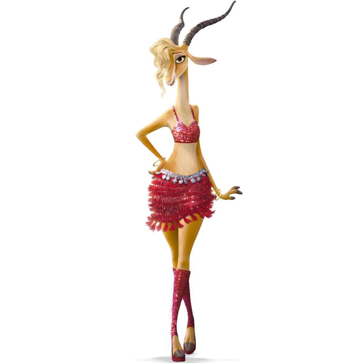 La vestimenta del personaje está inspirada en Shakira. La vestimenta del personaje está inspirada en Shakira.