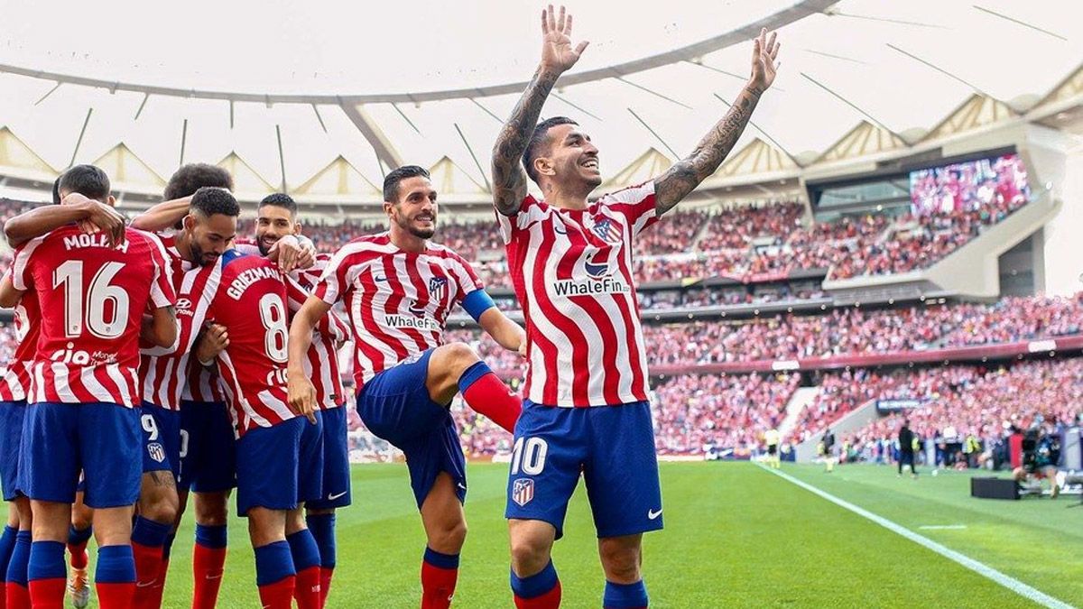 El argentino Ángel Correa celebra una de sus conquistas para el Atlético de Madrid.