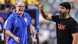 Marcelo Bielsa y el Loco Abreu.