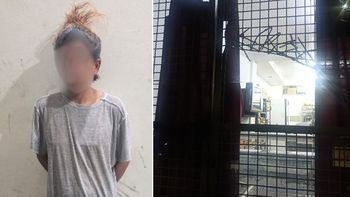 Destrozaron la reja de un minimarket, sacaron mercadería y cuando salieron los esperaba la Policía