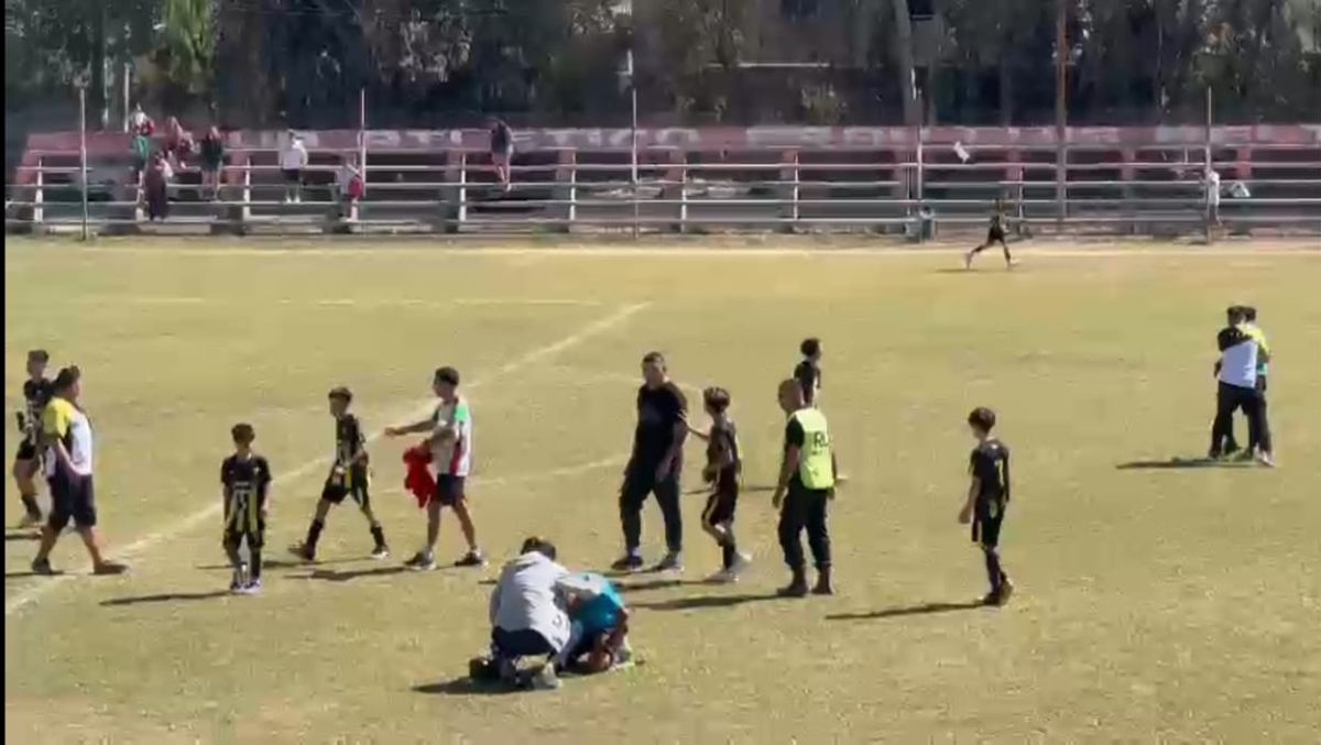 En un partido de fútbol infantil que se disputaba en Beltrán, integrantes del club de Palmira agredieron brutalmente a los árbitros.