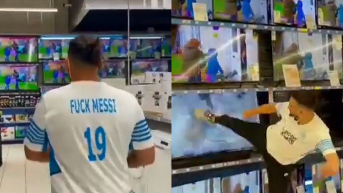 Un violento hincha del Marsella enloqueció contra Messi