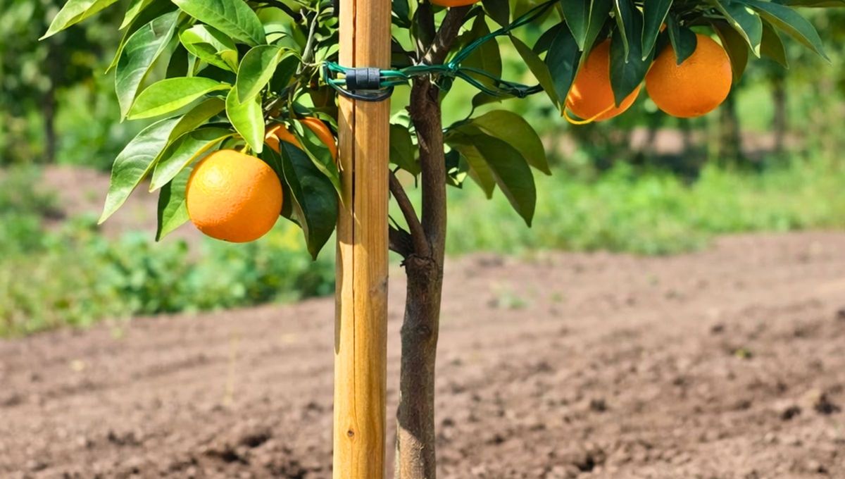Por qué es clave colocar un tutor en el naranjo: cuándo hacerlo y qué beneficios aporta al árbol