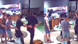 El video de un grupo de amigos estaba en plena charla animada cuando, de repente, a uno de ellos se le ocurrió empezar un trencito improvisado