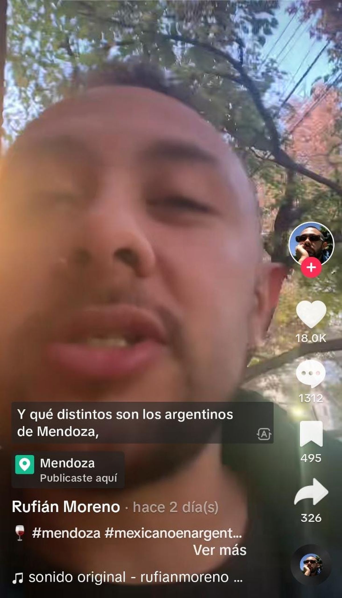 Se hizo viral en TikTok por preferir a los habitantes mendocinos por sobre los porteños. Se hizo viral en TikTok por preferir a los habitantes mendocinos por sobre los porteños.