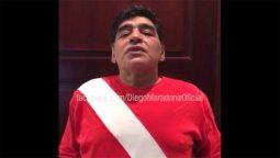 Maradona se puso la banda por un motivo especial y entonó un cantito de la hinchada