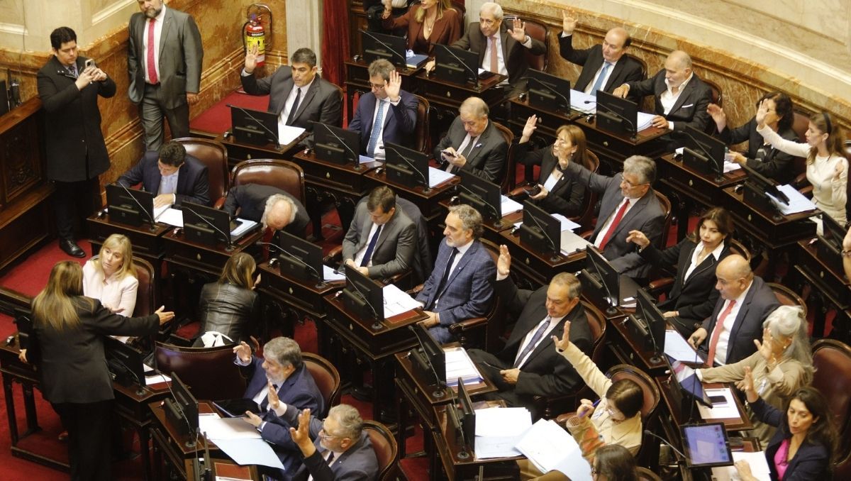 Manos levantadas. El Congreso es la obsesión de los armadores políticos del Mileísmo. Manos levantadas. El Congreso es la obsesión de los armadores políticos del Mileísmo.