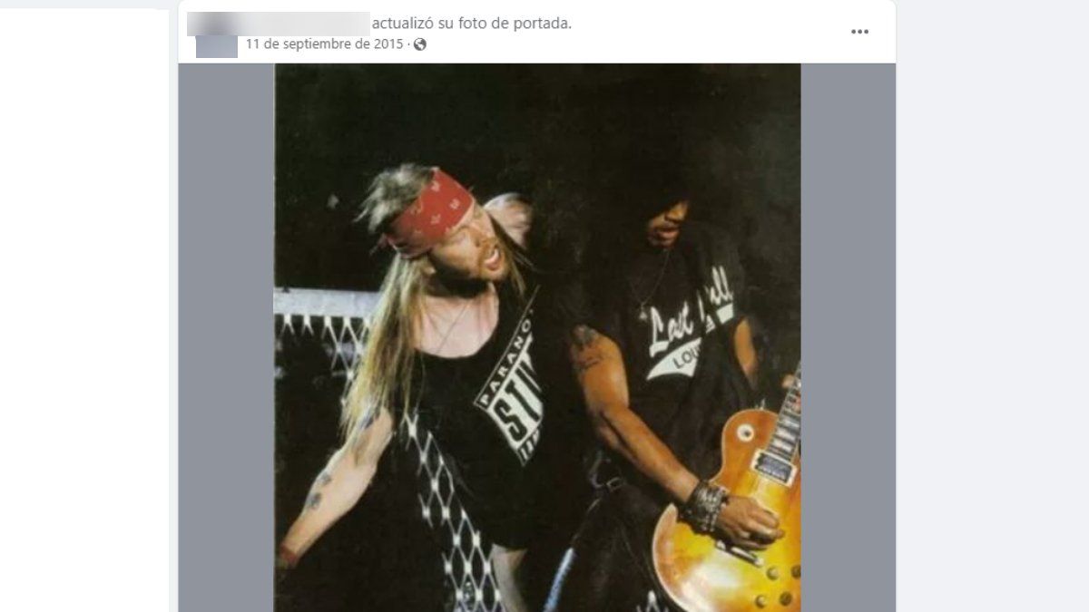 El sospechoso sol&iacute;a subir im&aacute;genes de los Guns N' Roses en Facebook.&nbsp;