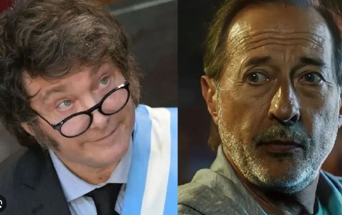 Javier Milei y Guillermo Francella. Foto: gentileza A24.