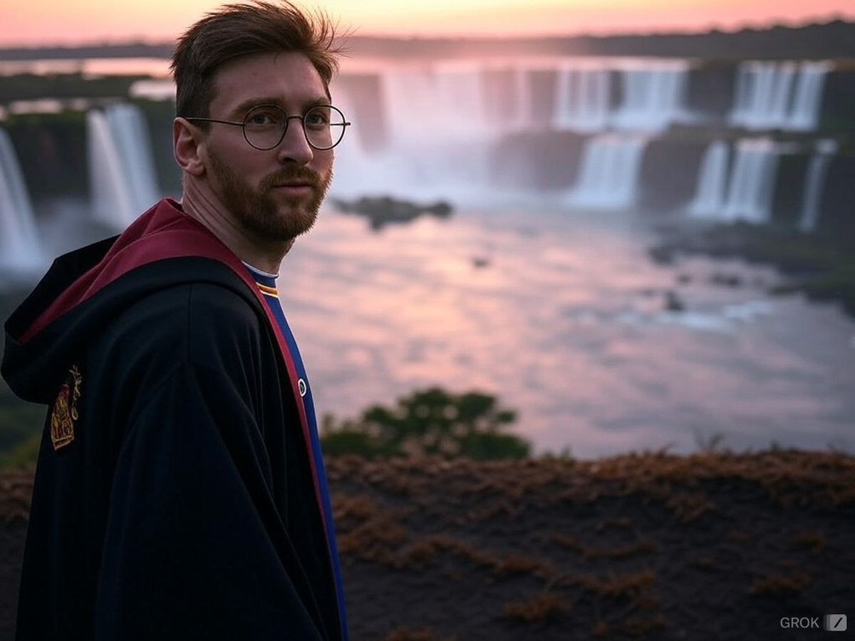 Con la camiseta del PSG y las Cataratas de Iguazú detrás. Con la camiseta del PSG y las Cataratas de Iguazú detrás.