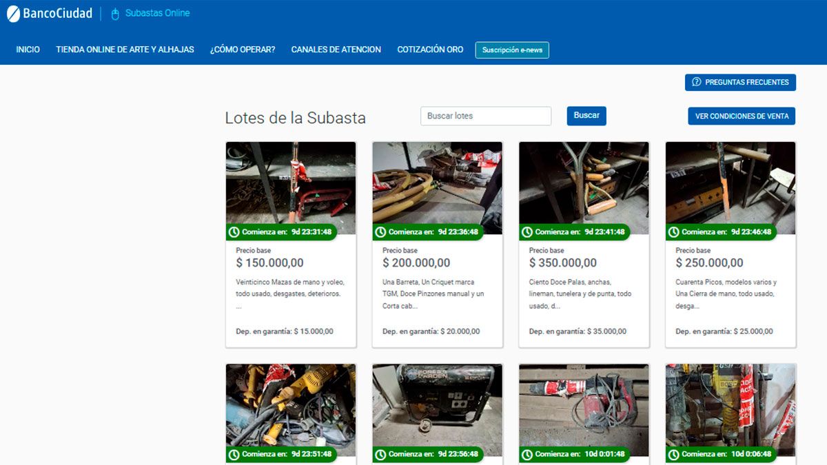 Las subastas online del Banco Ciudad son procesos de venta de bienes a trav&eacute;s de una plataforma digital donde los interesados pujan por internet para convertirse en el mejor postor y adquirir el art&iacute;culo.