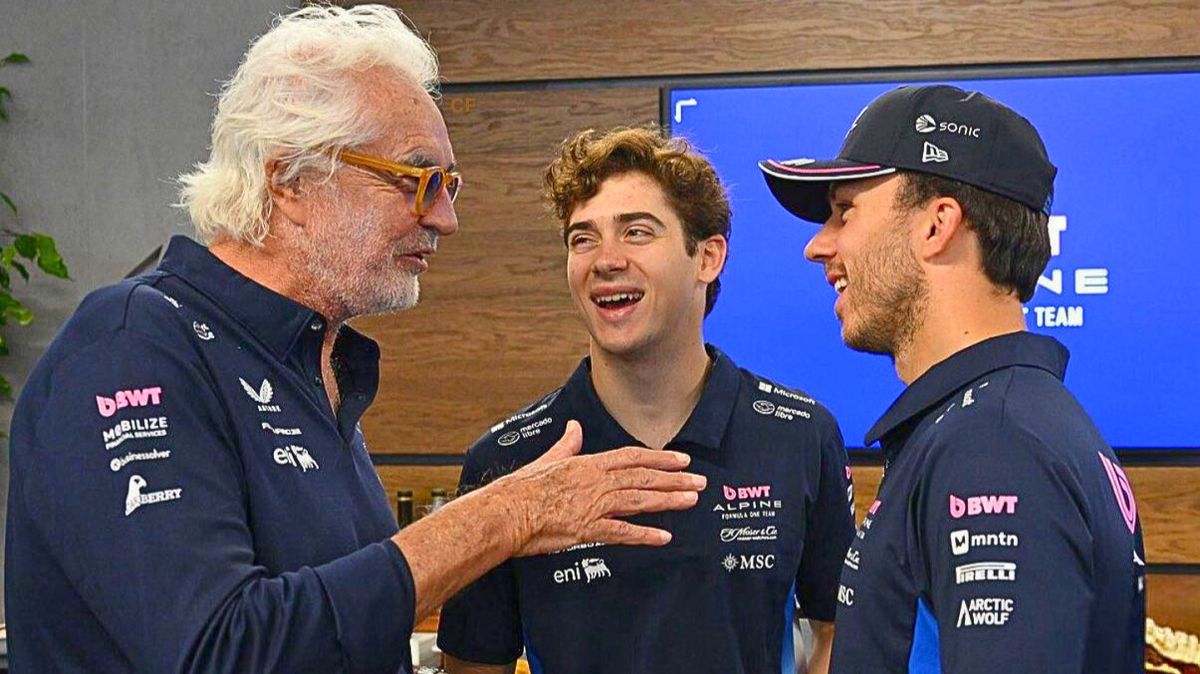 Briatore con Colapinto y Gasly.