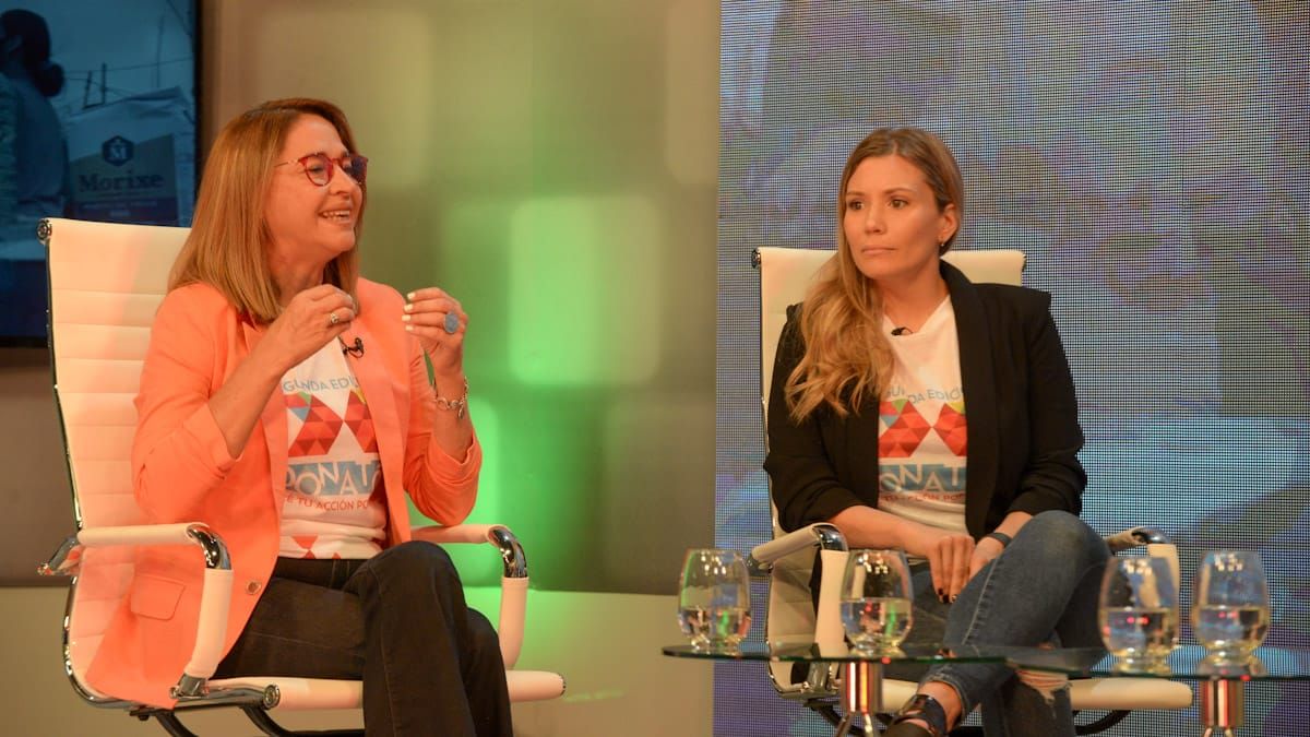 Alejandra Perinetti y Barbarita Vila durante la última edición de la Donatón.
