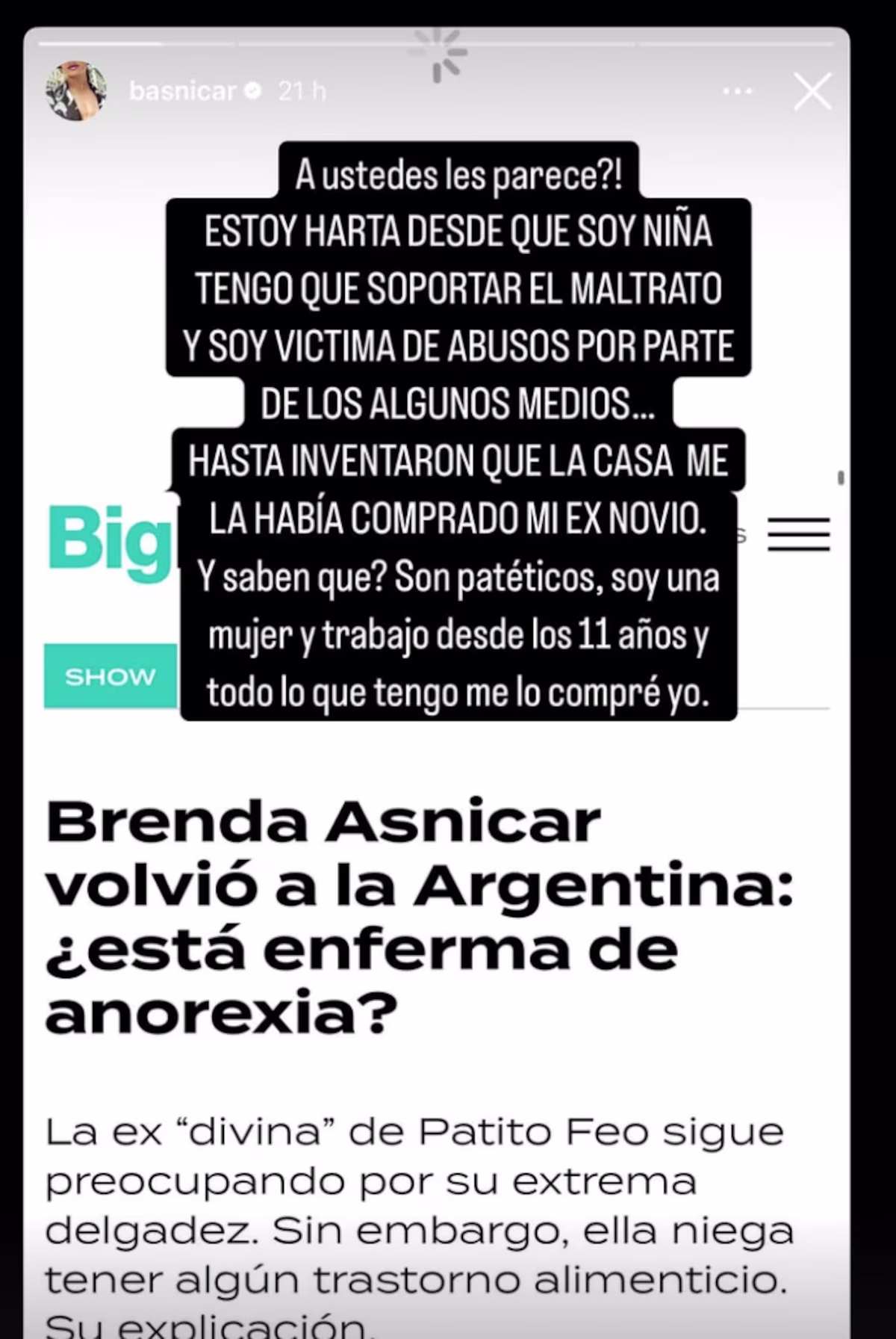 En medio de rumores de romance con L-Gante, preocupación por la salud de Brenda Asnicar: En medio de rumores de romance con L-Gante, preocupación por la salud de Brenda Asnicar: