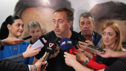 Martín Aveiro fue uno de los referentes del peronismo que tomó la palabra en el búnker de Sergio Massa en Mendoza.