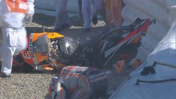 Márquez sufrió un grave accidente en el circuito de Jerez