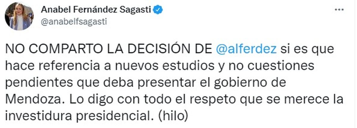 Así arrancó la opinión de Anabel Fernández Sagasti.