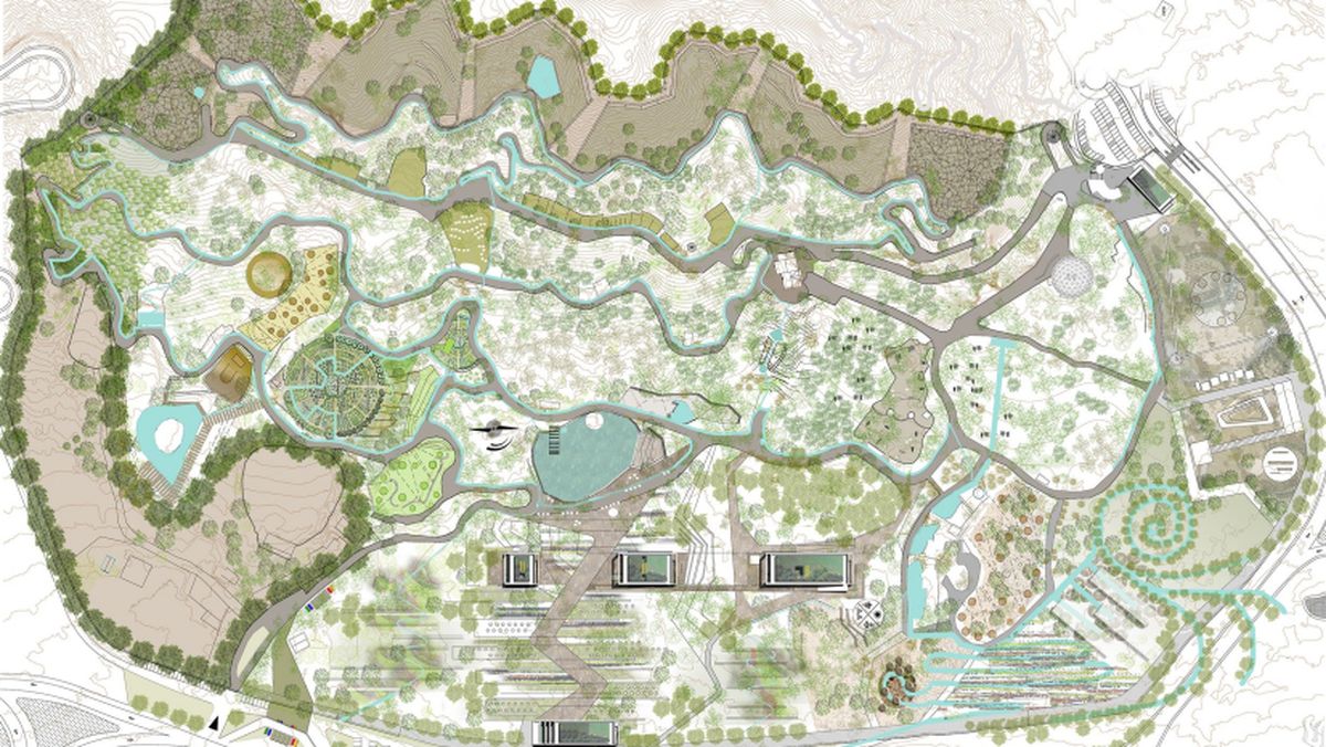 Ese era el plano del Ecoparque, según el proyecto ganador del concurso. Ese era el plano del Ecoparque, según el proyecto ganador del concurso.